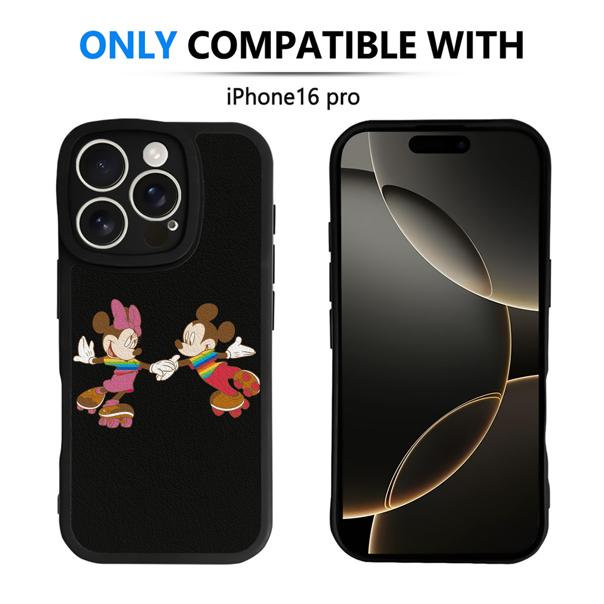 （画像用） ミッキーマウス Mickey Mouse 【iPhone 16シリーズ対応】シリコンスマホケース（レザー調） 材質：シリコン